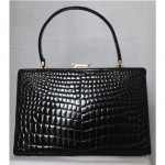 vintage crocodile handbag black