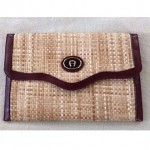 vintage etienne aigner straw clutch