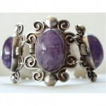 vintage her flor mexican sterling amethyst bracelet