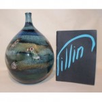 vintage huge pillin vase and book