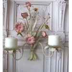 vintage italian tole wall candleholder