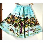 vintage mexican handpainted tourist circle skirt