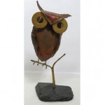 vintage mid-century curtis jere owl sculpture