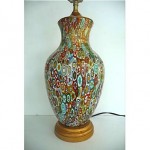 vintage mid-century italian millefiori table lamp