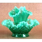 vintage mid-century mint fenton hobnail epergne