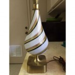 vintage mid-century swirled glass lamp