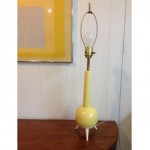 vintage midcentury tripod ceramic table lamp