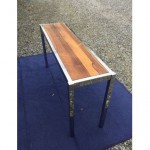 vintage milo baughman for pace chrome wood console table