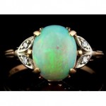 vintage opal and diamond ring