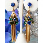 vintage rhinestone tassel earrings