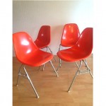 vintage set original charles eames herman miller figerglass side chairs