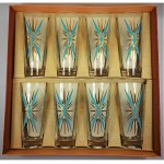 vintage set unused federal glass drinking glasses