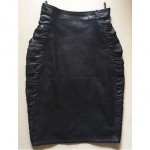 vintage ungaro parallel ruched leather skirt