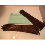 vintage unworn tiffany brown leather gloves