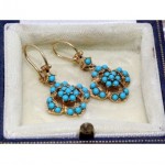 anitque 1890s turquoise earrings