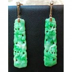 antique 14k jade diamond earrings