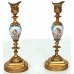 antique 1850s french cherub candlesticks