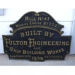 antique 1898 bronze builders plate