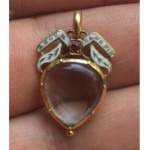 antique 18th century french crystal heart locket