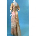 antique 1910s embroided beaded silk gown