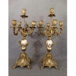 antique 19th century victorian bronze porcelain candelabra