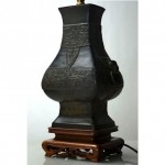 antique chinese bronze urn lamp