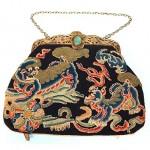 antique chinese silk embroidered purse