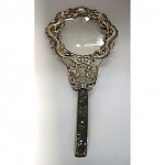 antique chinese silver and jade magnifying glass