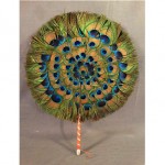 antique edwardian peacock feather fan