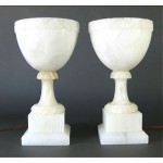 antique french alabaster side lamps