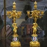 antique french sevres dore bronze candelabra