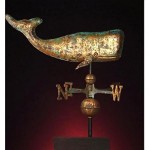 antique gilded copper whale weathervane