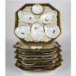 antique set limoges french porcelain oyster plates