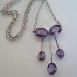 antique victorian edwardian sterling amethyst necklace