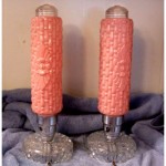 vinatge pair art deco glass lamps