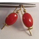 vintage 18k coral earrings