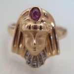 vintage 14k ruby diamond pharaoh ring