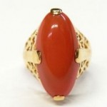 vintage 18k coral ring