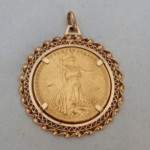 vintage 1915 gold coin necklace