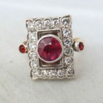 vintage 1917 hester ruby and diamond ring