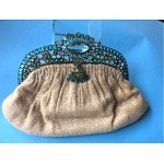 vintage 1920s hobe turquoise jeweled beaded purse