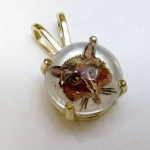 vintage 1930s 14k reverse painted fox head pendant