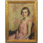 vintage 1930s mary rosamond coolidge oil portrait