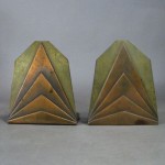 vintage 1930s pair roycroft copper and brass bookends