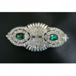 vintage 1930s rhinestone duette clip brooch