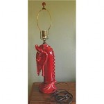 vintage 1940s horse head ceramic lamp