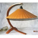 vintage 1950s bamboo shade lamp