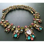 vintage 1950s hollycraft rhinestone choker necklace