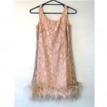 vintage 1960s boa trim party dress