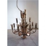 vintage 1960s tom greene for feldman brass brutalist chandelier